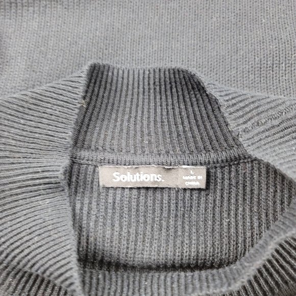 SOLUTIONS Black Cold Shoulder Knit Sweater Dress - Picture 6 of 7